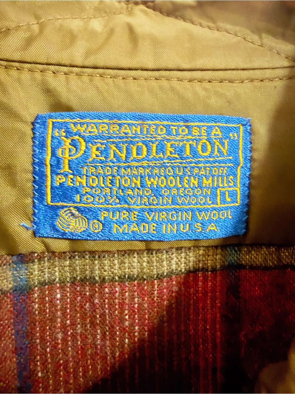 Vintage 1980s Pendleton Pure Virgin Wool Plaid Shirt Men’s L Made USA - Picture 3 of 4